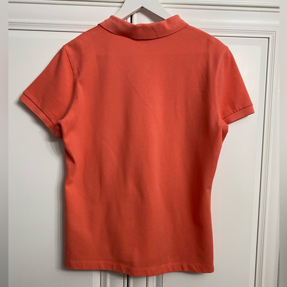 Lands’ End Women’s Size Medium 10-12 Orange Short Sleeve Polo Shirt Top Golf - Picture 5 of 9